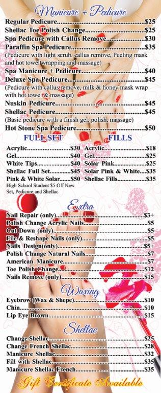 Price Card Template - VN Printing Inc - (678) 331-5551