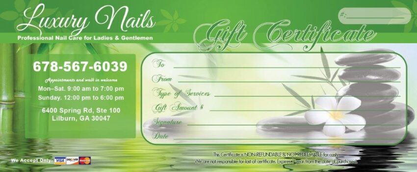 Gift Certificates 012 - VN Printing Inc - (678) 331-5551