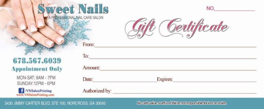 Gift Certificates 014 - VN Printing Inc - (678) 331-5551