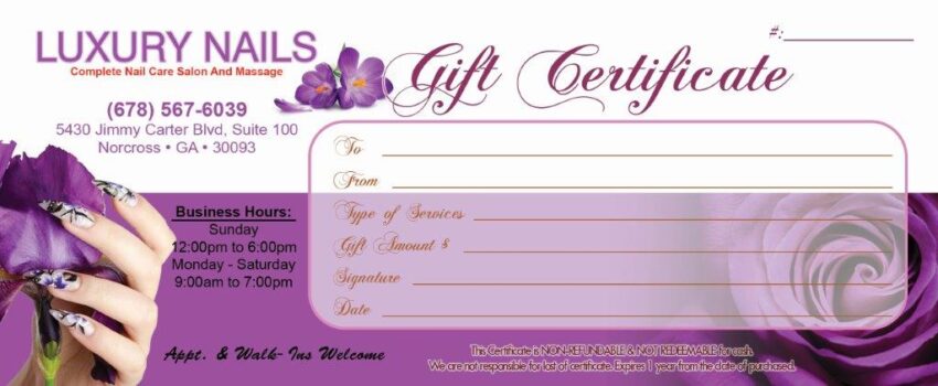 Gift Certificates 024 - VN Printing Inc - (678) 331-5551