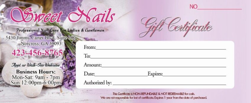 Gift Certificates 027 - VN Printing Inc - (678) 331-5551