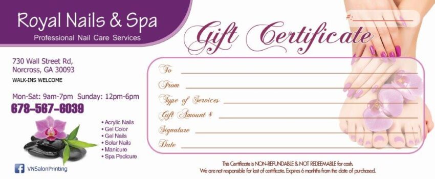 Gift Certificates 031 - VN Printing Inc - (678) 331-5551