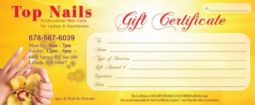 Gift Certificates 032 - VN Printing Inc - (678) 331-5551