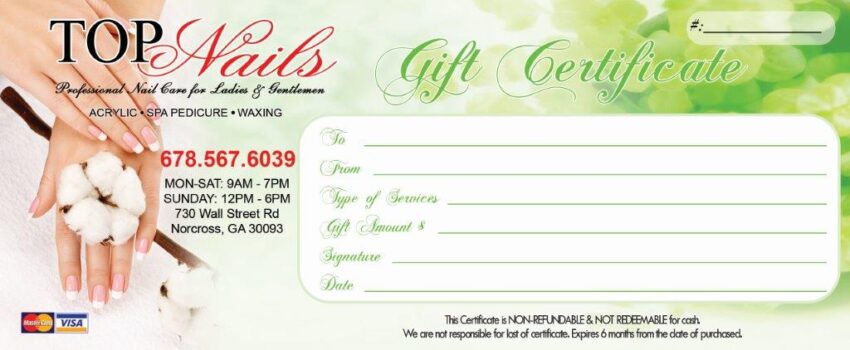 Gift Certificates 034 - VN Printing Inc - (678) 331-5551