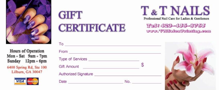 Gift Certificates 036 - VN Printing Inc - (678) 331-5551