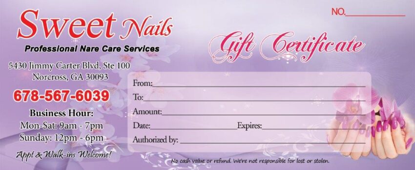 Gift Certificates 038 - VN Printing Inc - (678) 331-5551