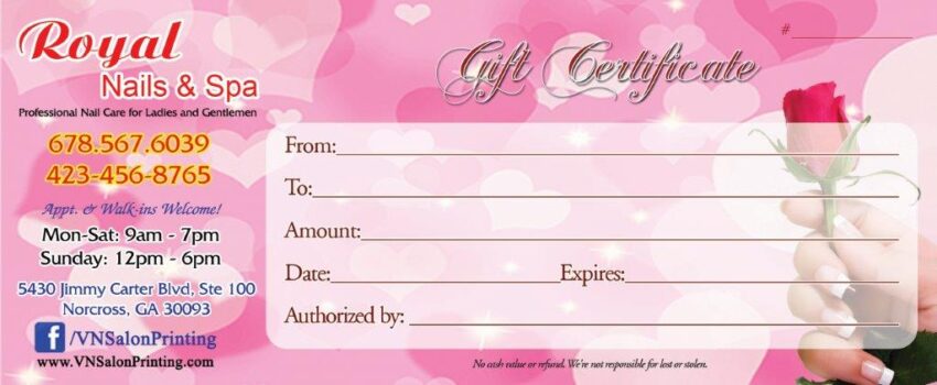 Gift Certificates 042 - VN Printing Inc - (678) 331-5551