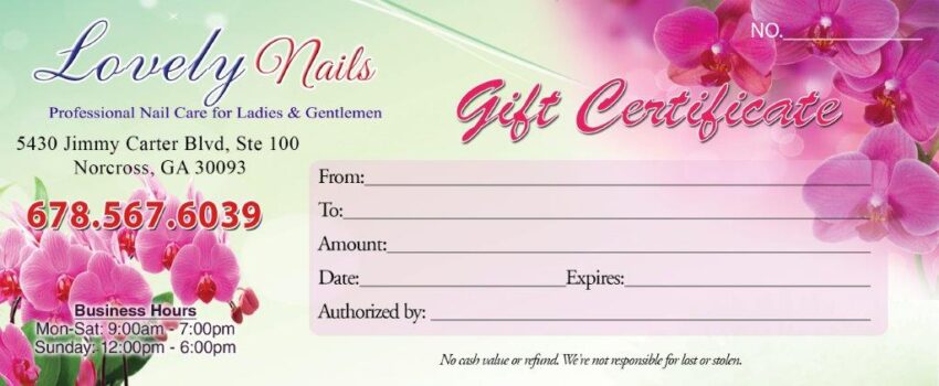 Gift Certificates 045 - VN Printing Inc - (678) 331-5551