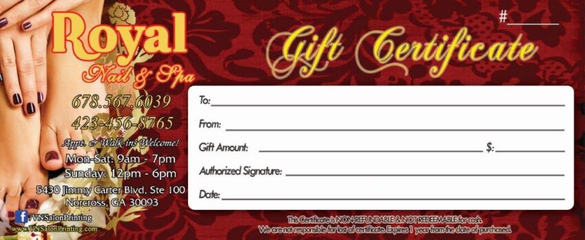 Gift Certificates 046 - VN Printing Inc - (678) 331-5551