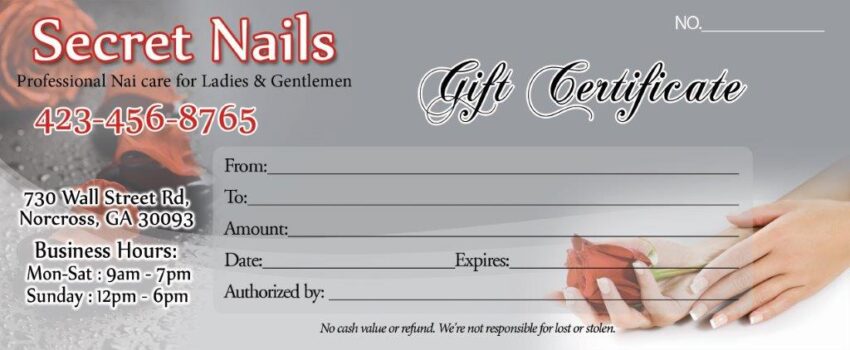 Gift Certificates 049 - VN Printing Inc - (678) 331-5551