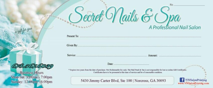 Gift Certificates 058 - VN Printing Inc - (678) 331-5551