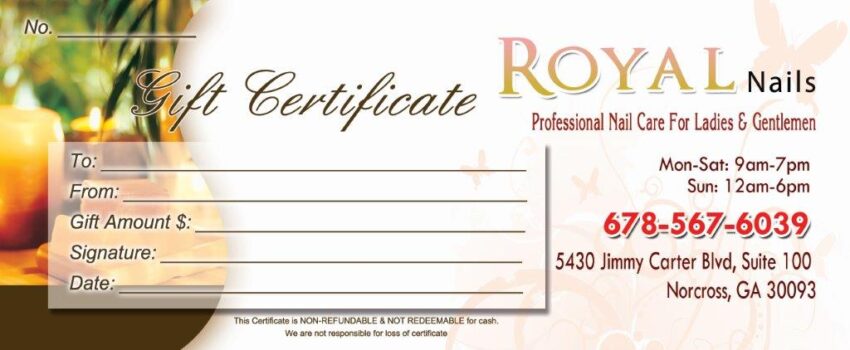 Gift Certificates 060 - VN Printing Inc - (678) 331-5551